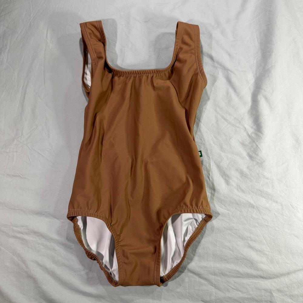Luckyleo Dancewear Brown Square Neck Scoop Back Tank Leotard XS Custom Made